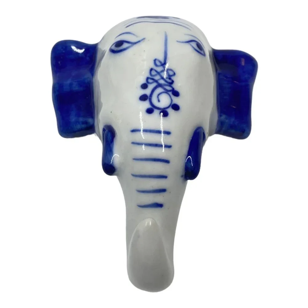 Ceramic Royal Indian Elephant Head Hook